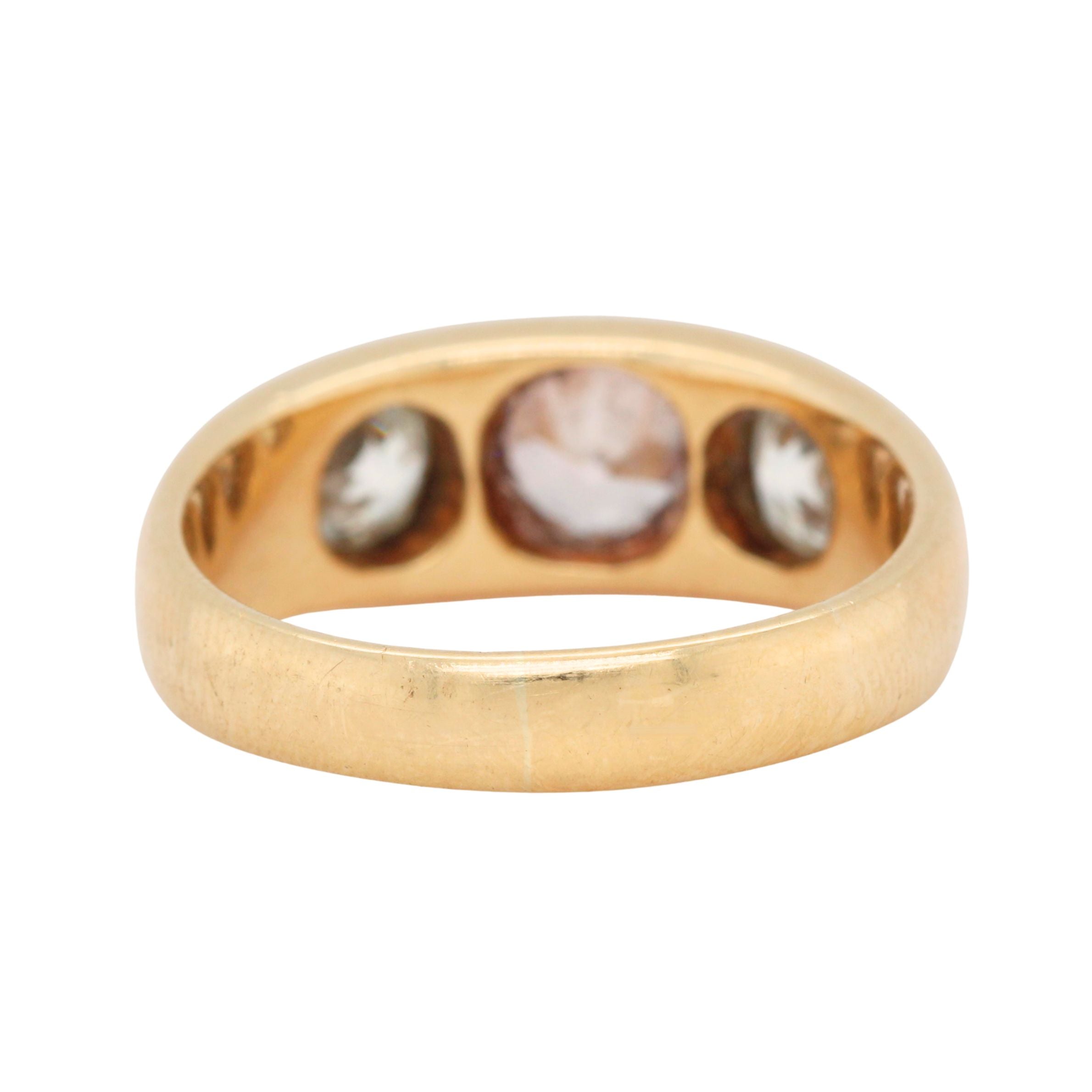 Victorian Brown Diamond Gypsy Set Ring-Charlotte Sayers Antique Jewellery