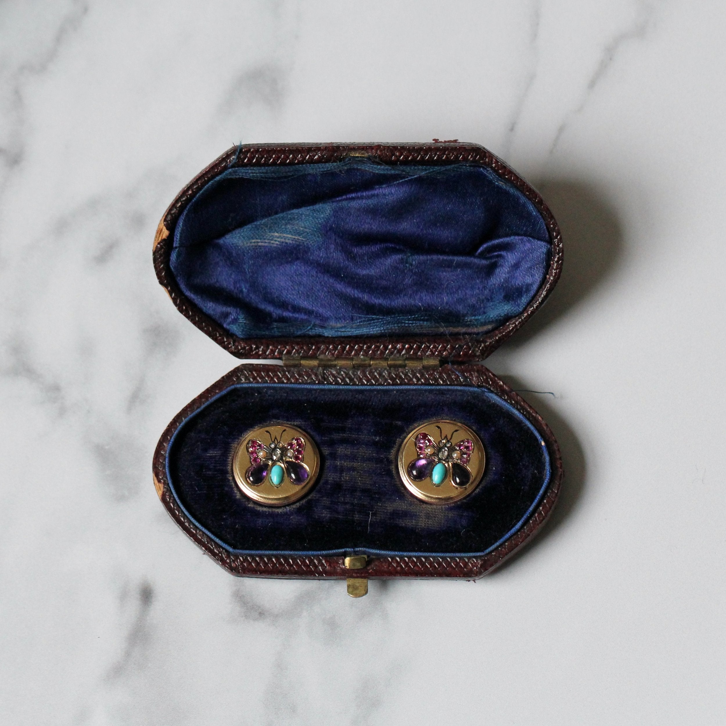 Victorian Butterfly Earrings-Charlotte Sayers Antique Jewellery