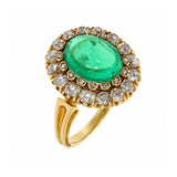 Victorian Cabochon Emerald Ring-Charlotte Sayers Antique Jewellery