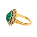 Victorian Cabochon Emerald Ring-Charlotte Sayers Antique Jewellery