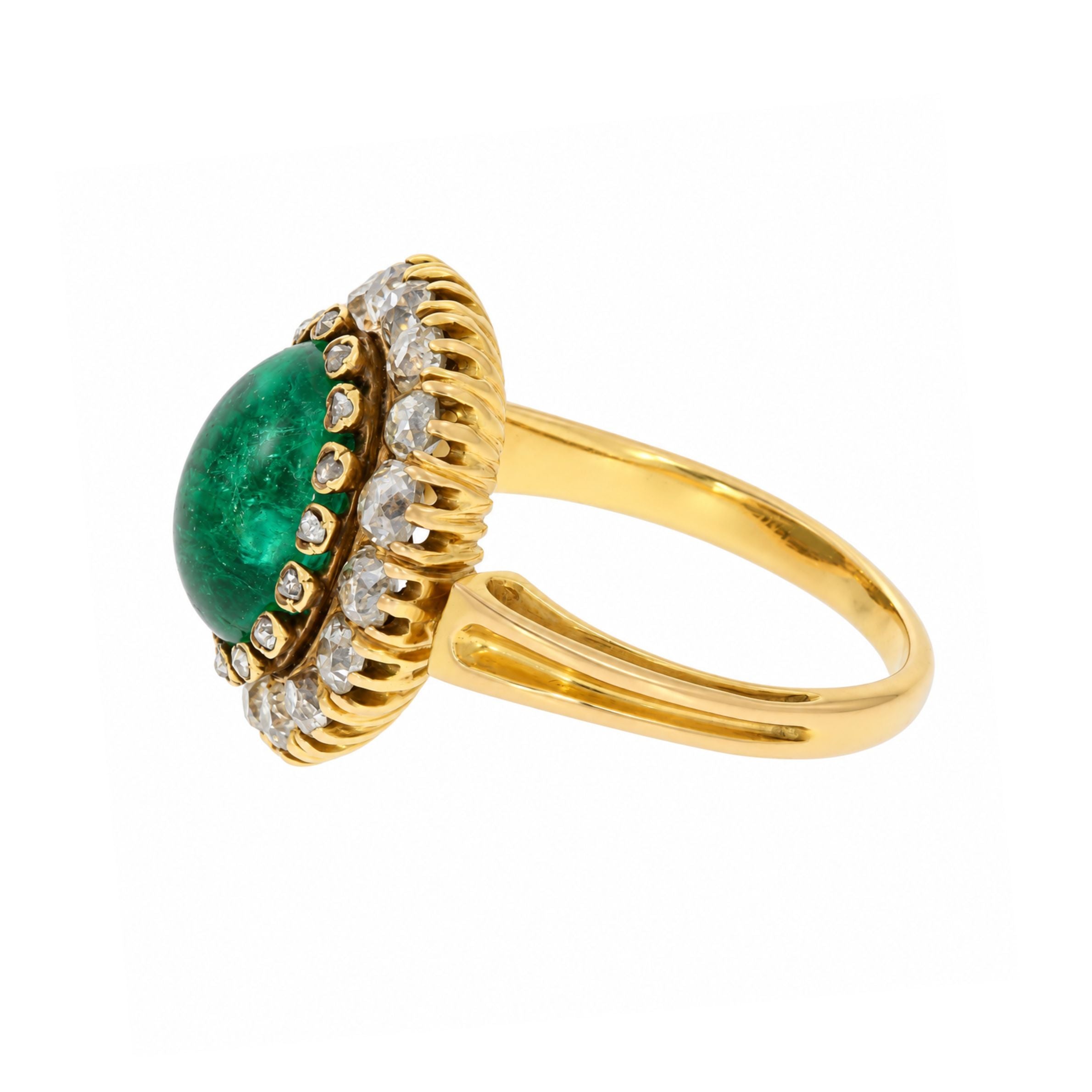 Victorian Cabochon Emerald Ring-Charlotte Sayers Antique Jewellery