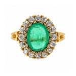 Victorian Cabochon Emerald Ring-Charlotte Sayers Antique Jewellery