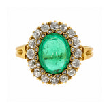 Victorian Cabochon Emerald Ring-Charlotte Sayers Antique Jewellery