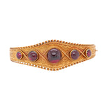 Victorian Cabochon Garnet Gold Bangle-Charlotte Sayers Antique Jewellery