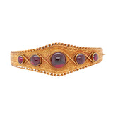 Victorian Cabochon Garnet Gold Bangle-Charlotte Sayers Antique Jewellery