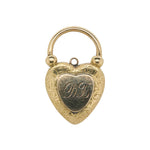 Victorian Cabochon Garnet Heart Padlock Pendant-Charlotte Sayers Antique Jewellery