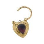 Victorian Cabochon Garnet Heart Padlock Pendant-Charlotte Sayers Antique Jewellery