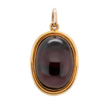 Victorian Cabochon Garnet Pendant-Charlotte Sayers Antique Jewellery