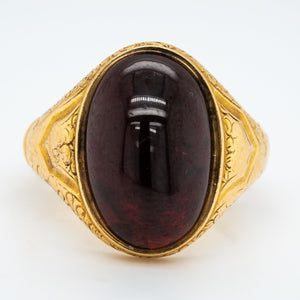 Victorian Cabochon Garnet Ring-Charlotte Sayers Antique Jewellery