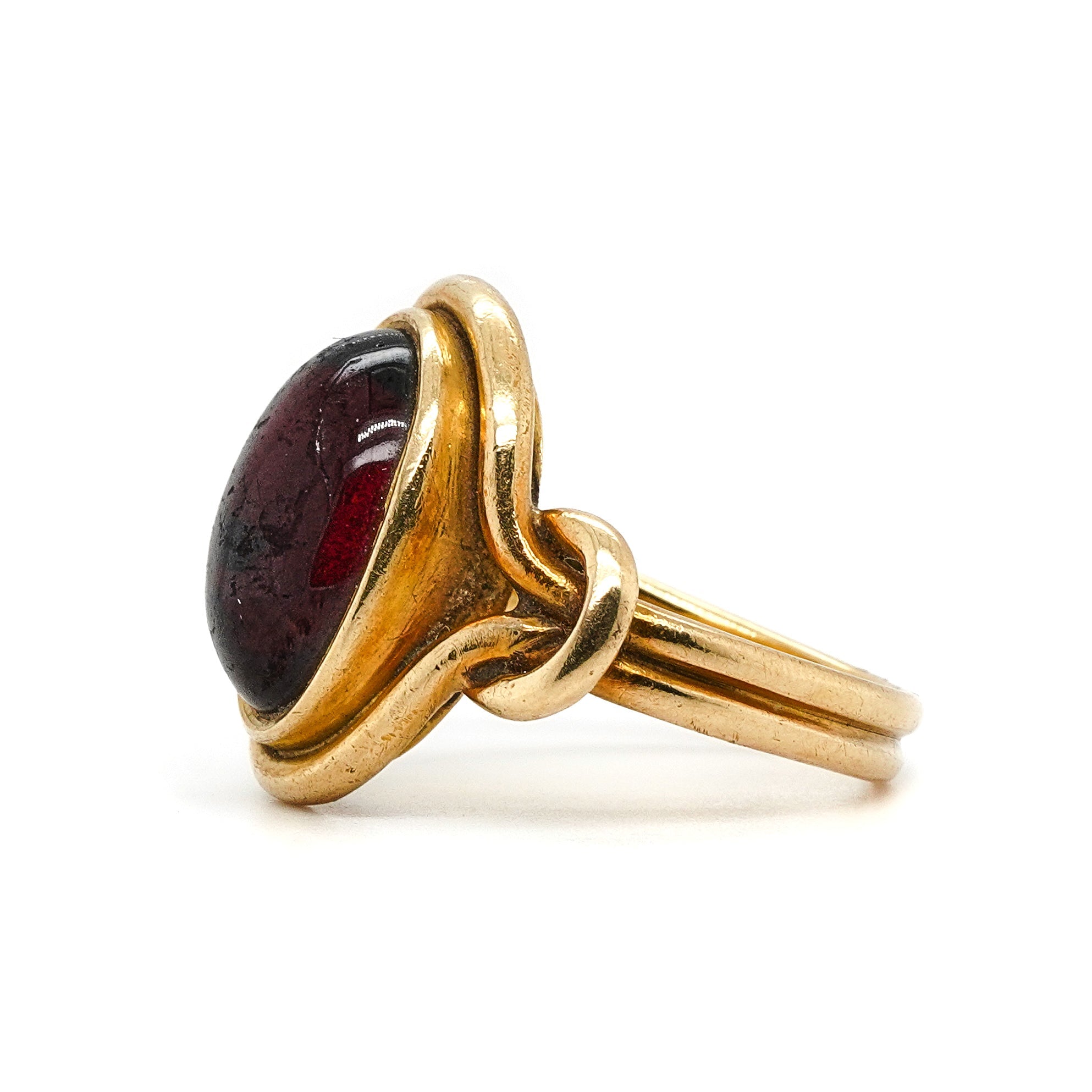 Victorian Cabochon Garnet Ring-Charlotte Sayers Antique Jewellery