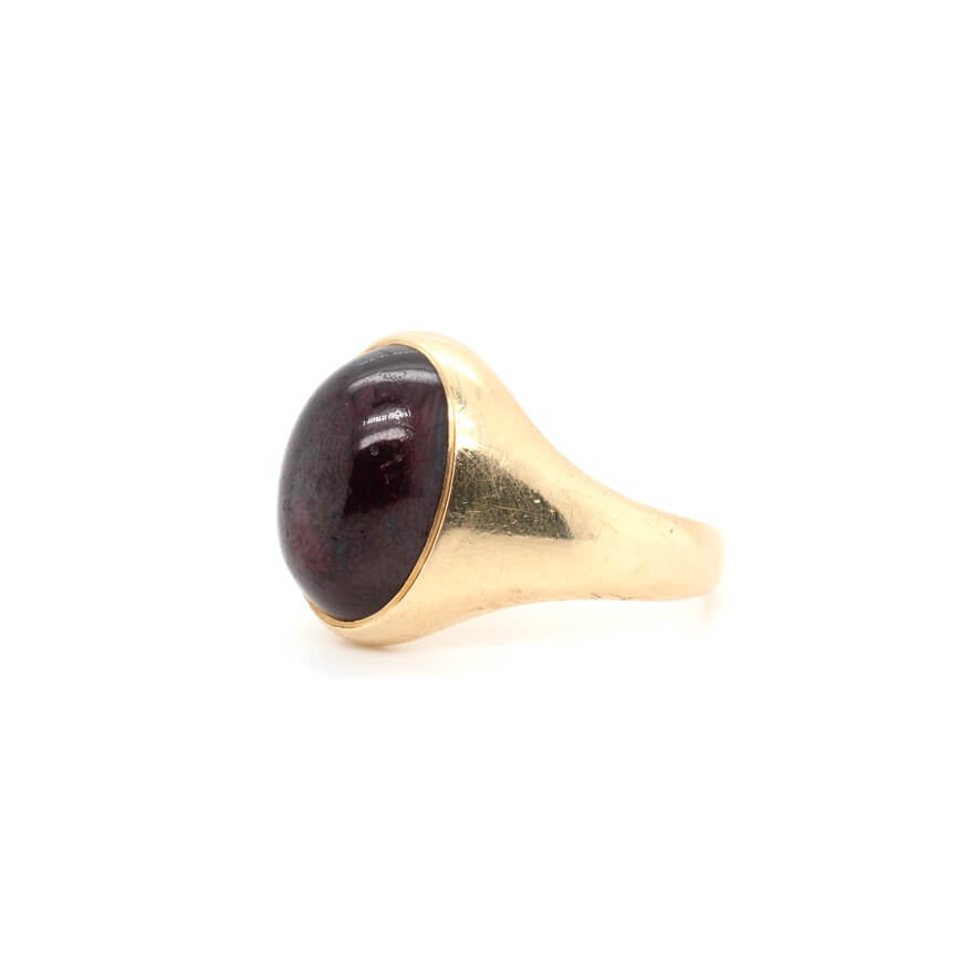 Victorian Cabochon Garnet Ring-Charlotte Sayers Antique Jewellery