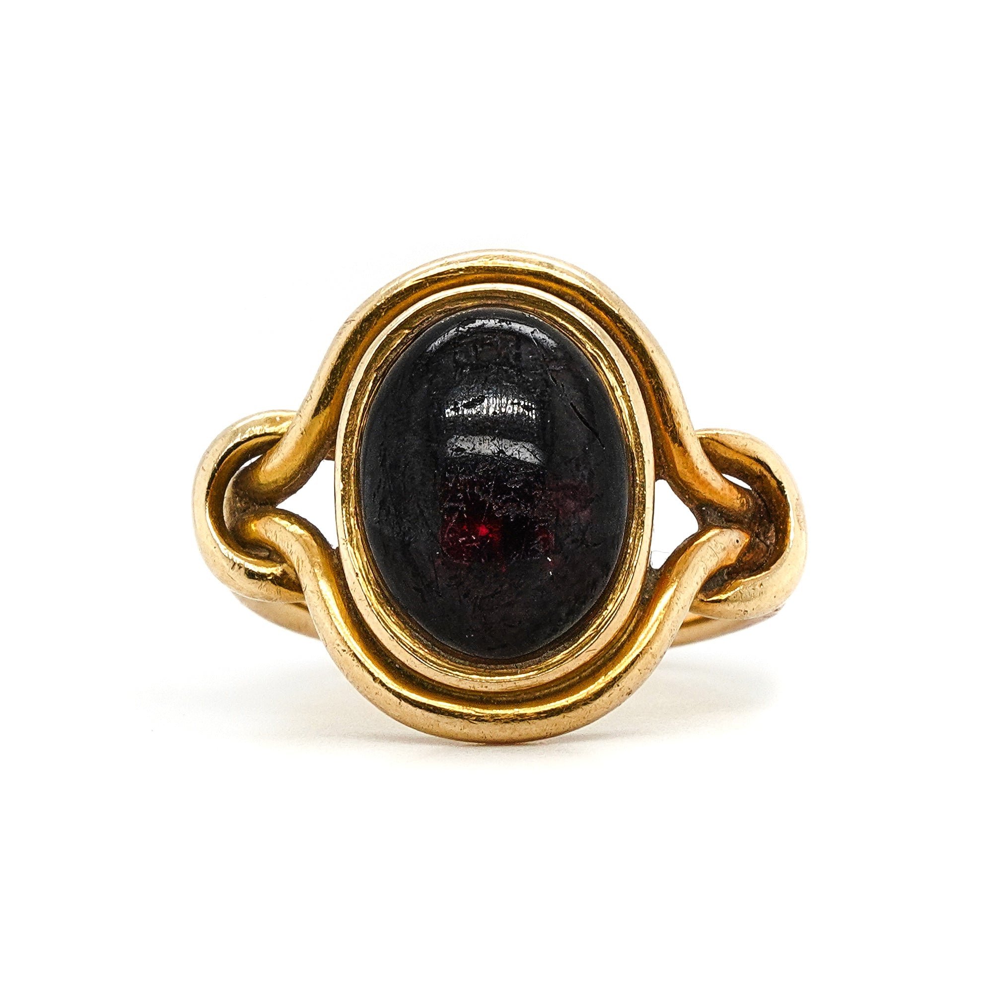 Victorian Cabochon Garnet Ring-Charlotte Sayers Antique Jewellery