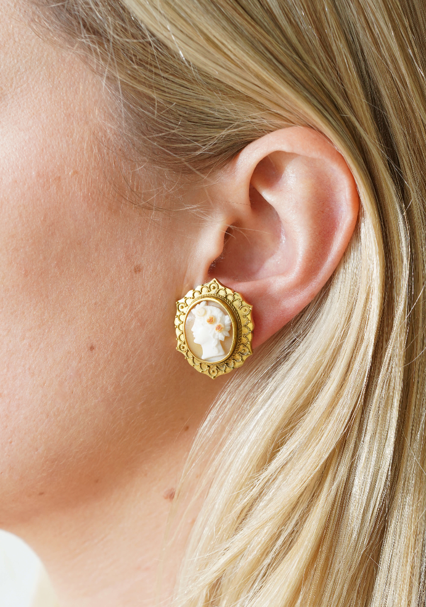 Victorian Cameo Earrings-Charlotte Sayers Antique Jewellery