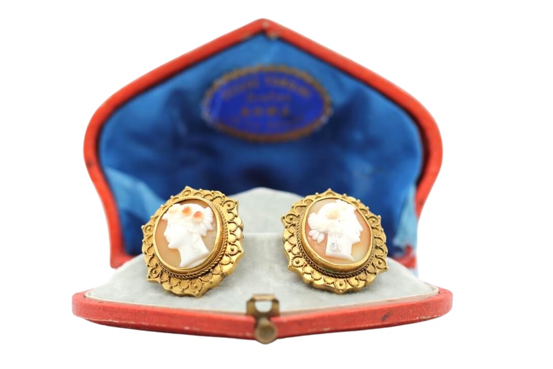 Victorian Cameo Earrings-Charlotte Sayers Antique Jewellery