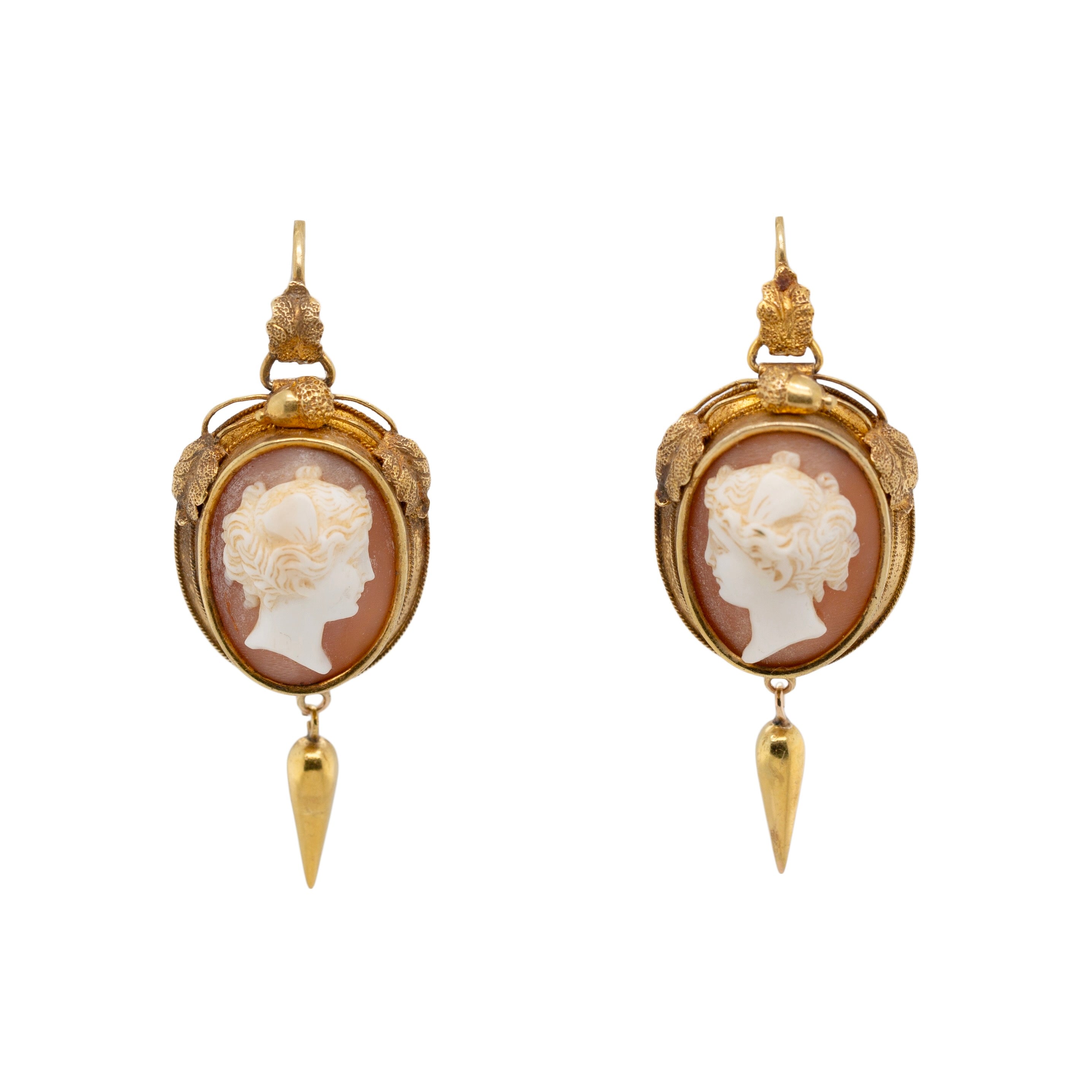 Victorian Cameo Earrings-Charlotte Sayers Antique Jewellery