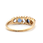 Victorian Ceylon Sapphire and Diamond Five Stone Ring-Charlotte Sayers Antique Jewellery