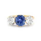 Victorian Ceylonese Sapphire and Diamond Ring-Charlotte Sayers Antique Jewellery