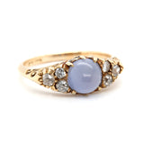 Victorian Chalcedony Diamond Ring-Charlotte Sayers Antique Jewellery