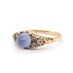 Victorian Chalcedony Diamond Ring-Charlotte Sayers Antique Jewellery