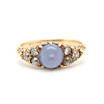 Victorian Chalcedony Diamond Ring-Charlotte Sayers Antique Jewellery