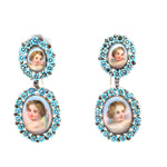 Victorian Cherub Porcelain Earrings-Charlotte Sayers Antique Jewellery