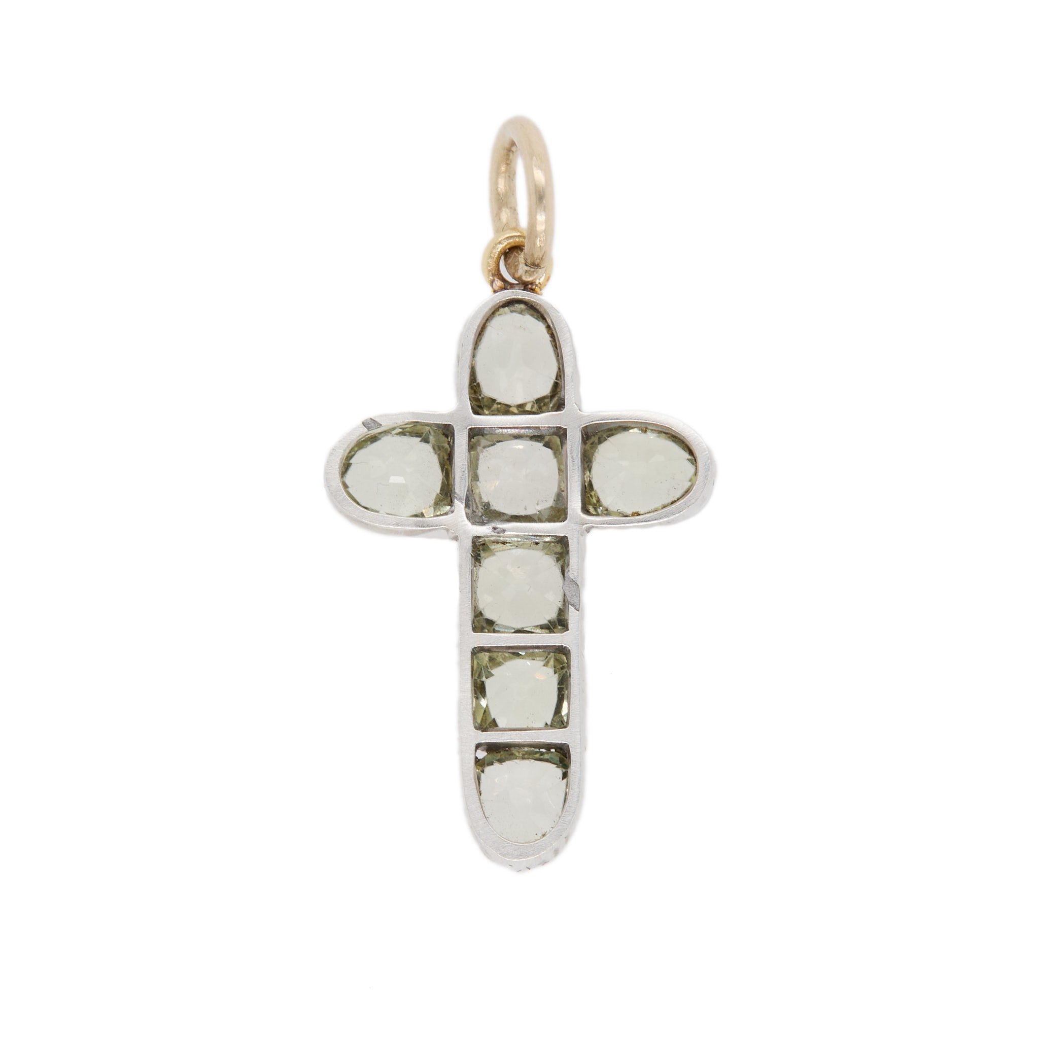 Victorian Chrysolite Cross Pendant-Charlotte Sayers Antique Jewellery