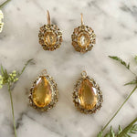 Victorian Citrine Day & Night Earrings-Charlotte Sayers Antique Jewellery