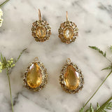 Victorian Citrine Day & Night Earrings-Charlotte Sayers Antique Jewellery