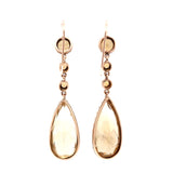 Victorian Citrine Drop Earrings-Charlotte Sayers Antique Jewellery