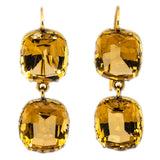 Victorian Citrine Drop Earrings-Charlotte Sayers Antique Jewellery