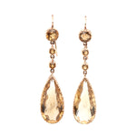 Victorian Citrine Drop Earrings-Charlotte Sayers Antique Jewellery