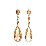 Victorian Citrine Drop Earrings-Charlotte Sayers Antique Jewellery