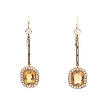 Victorian Citrine and Pearl Earrings-Charlotte Sayers Antique Jewellery