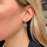 Victorian Collet Set Old Mine Cut Diamond Drop Earrings-Charlotte Sayers Antique Jewellery