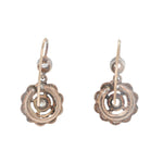 Victorian Collet Set Old Mine Cut Diamond Drop Earrings-Charlotte Sayers Antique Jewellery