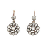 Victorian Collet Set Old Mine Cut Diamond Drop Earrings-Charlotte Sayers Antique Jewellery