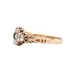 Victorian Colombian Emerald and Diamond Cluster Ring-Charlotte Sayers Antique Jewellery