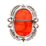 Victorian Coral Cameo Brooch of Bacchante-Charlotte Sayers Antique Jewellery