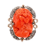 Victorian Coral Cameo Brooch of Bacchante-Charlotte Sayers Antique Jewellery