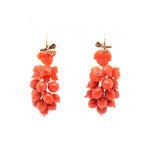 Victorian Coral Grape Earrings-Charlotte Sayers Antique Jewellery