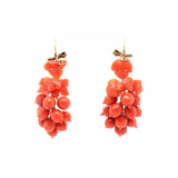 Victorian Coral Grape Earrings-Charlotte Sayers Antique Jewellery