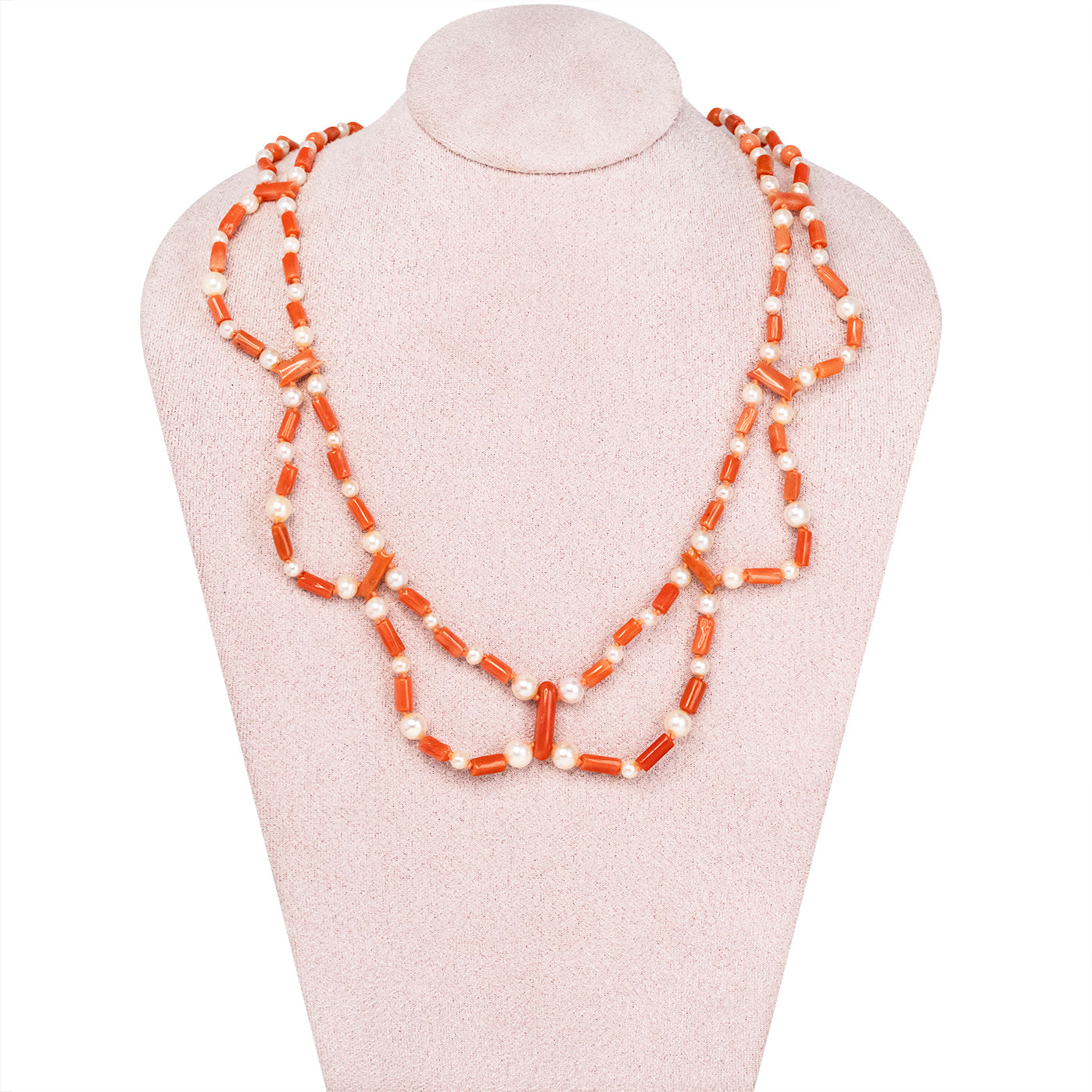 Victorian Coral and Pearl Necklace-Charlotte Sayers Antique Jewellery