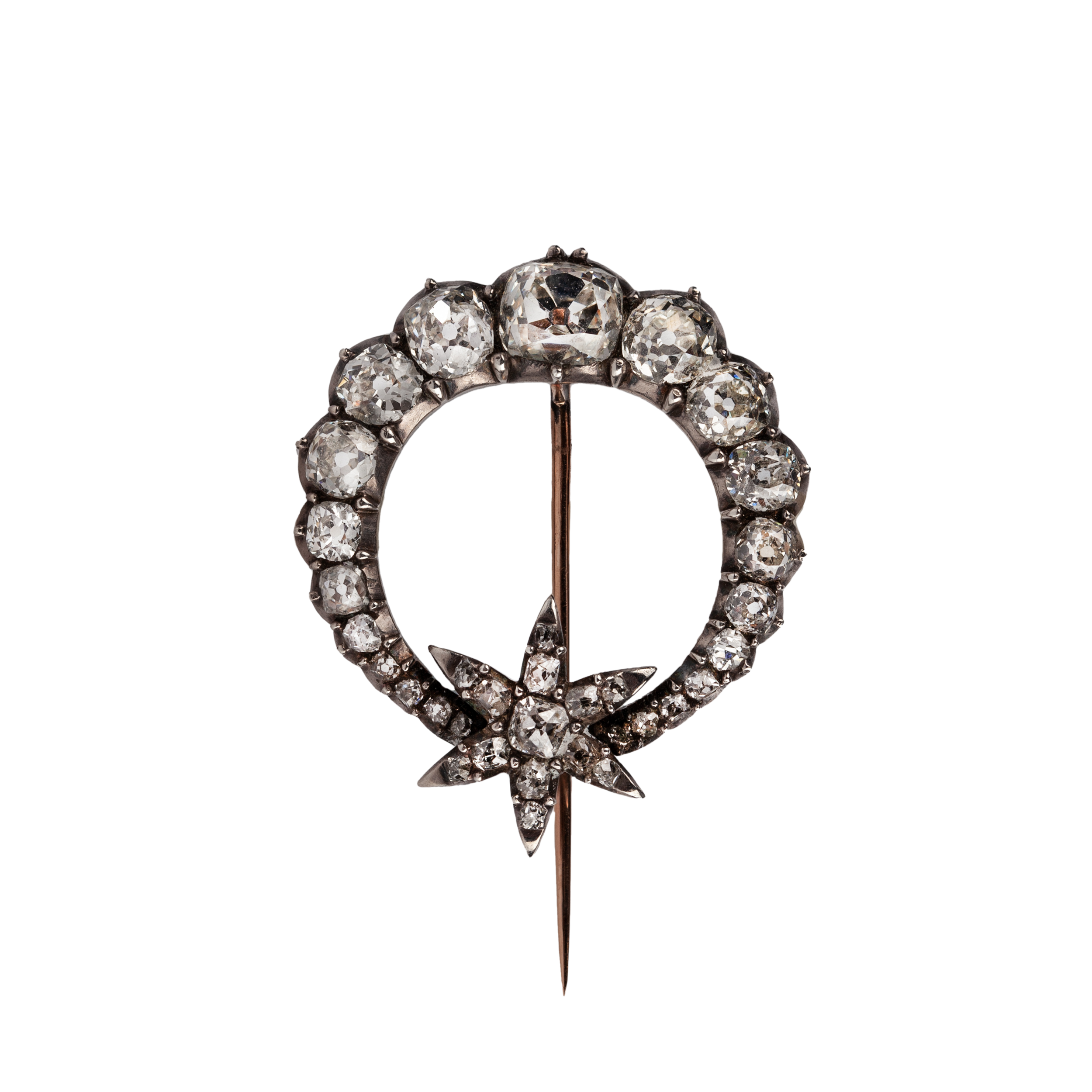 Victorian Crescent and Star Brooch-Charlotte Sayers Antique Jewellery