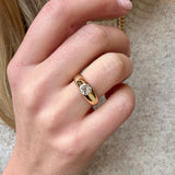 Victorian Cushion Cut Diamond Gypsy Ring-Charlotte Sayers Antique Jewellery