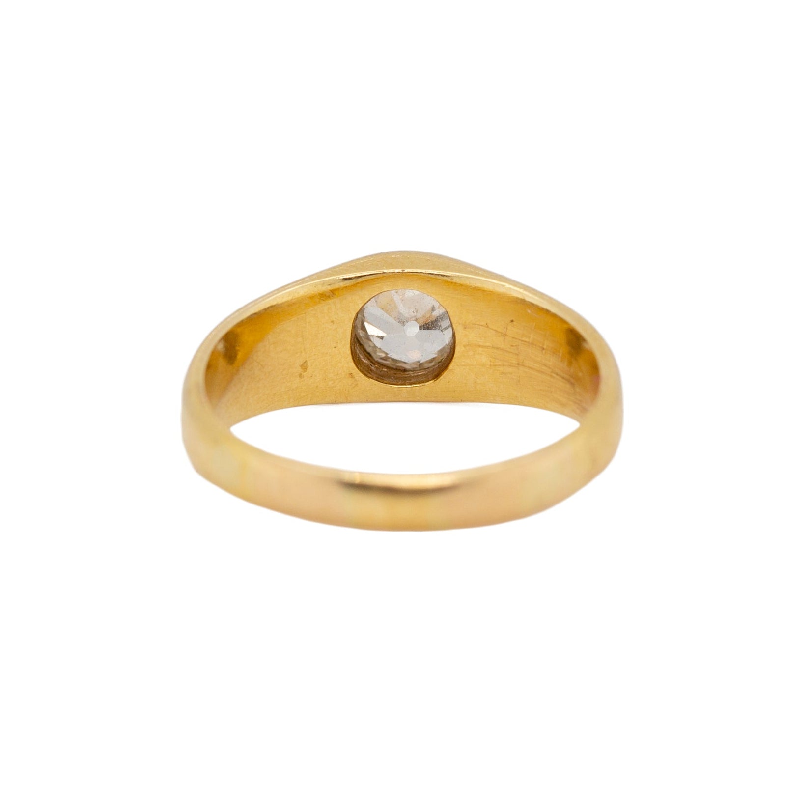 Victorian Cushion Cut Diamond Gypsy Ring-Charlotte Sayers Antique Jewellery