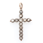 Victorian Cushion Cut and Old Cut Diamond Cross-Charlotte Sayers Antique Jewellery