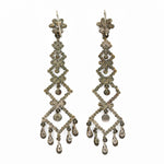 Victorian Cut Steel Drop Earrings-Charlotte Sayers Antique Jewellery