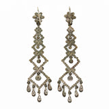 Victorian Cut Steel Drop Earrings-Charlotte Sayers Antique Jewellery