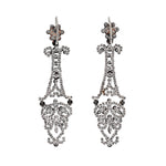 Victorian Cut Steel Drop Earrings-Charlotte Sayers Antique Jewellery