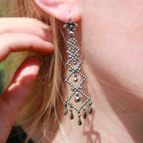 Victorian Cut Steel Drop Earrings-Charlotte Sayers Antique Jewellery